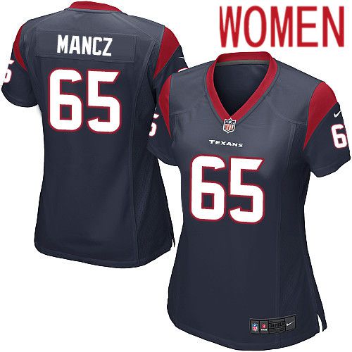 Cheap Women Houston Texans 65 Greg Mancz Nike Navy Player Game NFL Jersey